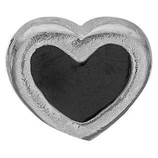 Christina Black Enamel Heart Lille sølv hjerte med sort emalje, model 603-S4 købes hos Guldsmykket.dk her
